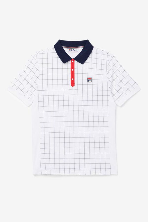 Camisas Polo Fila Hombre Blancas / Azul Marino / Rojas - Nile - España 046831YDE